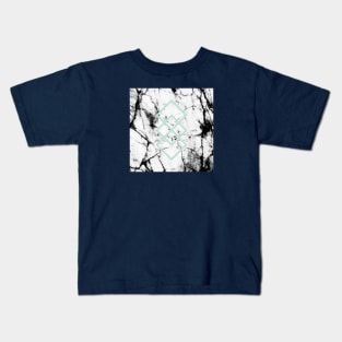 Marble Mint Squares Kids T-Shirt